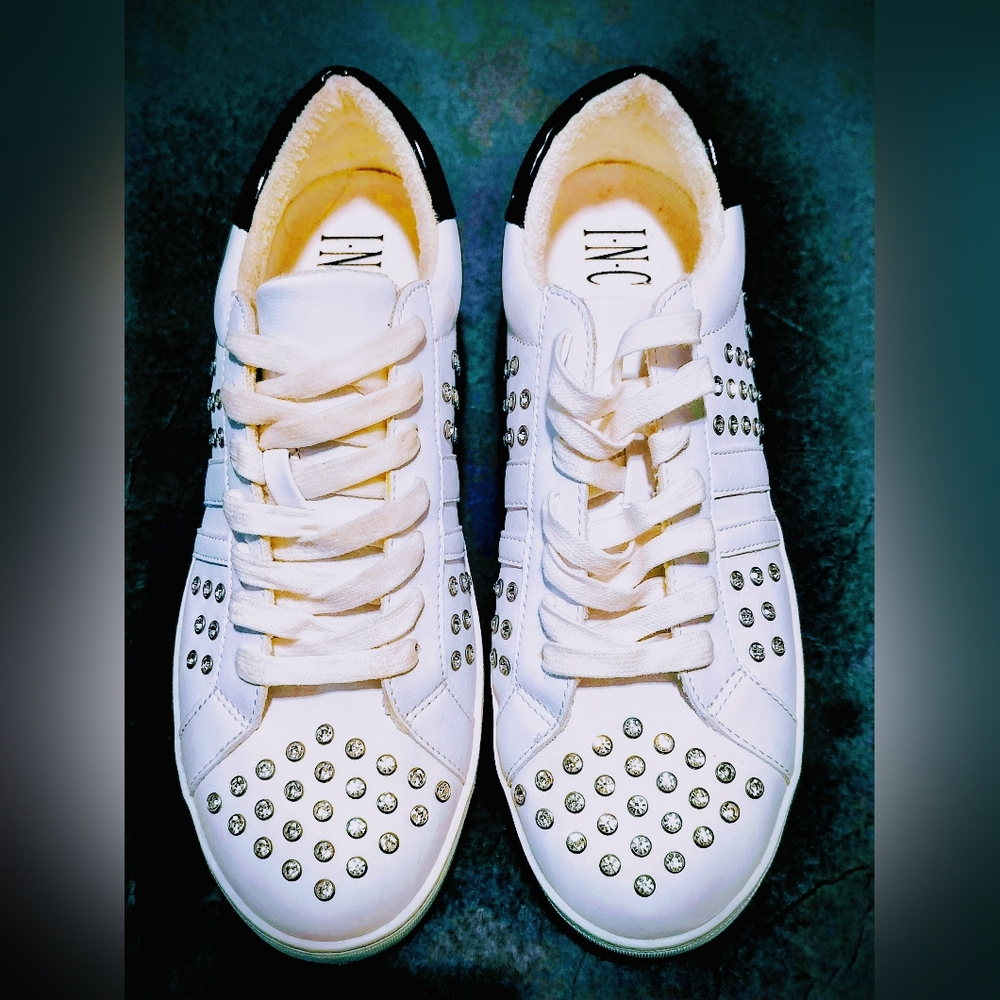 INC International Concepts Women's Danelia Lace-Up Sneakers WhiteBlng Size 10M
